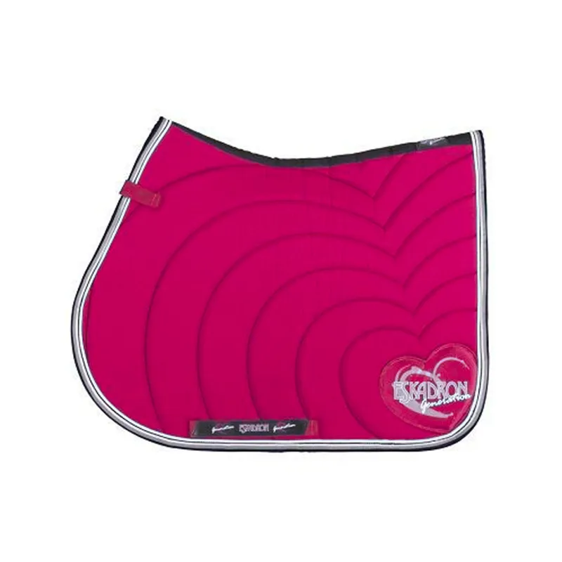 Eskadron Heart Quilt Saddlecloth - Berry - Dressage Cut